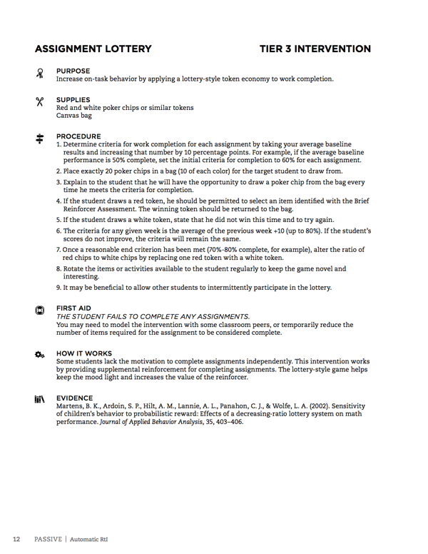 Automatic RtI evidence and data collection