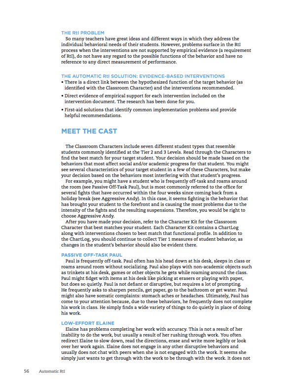 Automatic RtI Individual Student Solutions